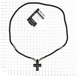 Шнурок с крестом SОК-319-24 Серебро  Фото 2